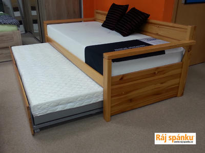 Alika II. rozkládací postel bez úl. prostoru, 80/160 x 200 | smrk | mořené  - 3